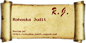 Rohoska Judit névjegykártya